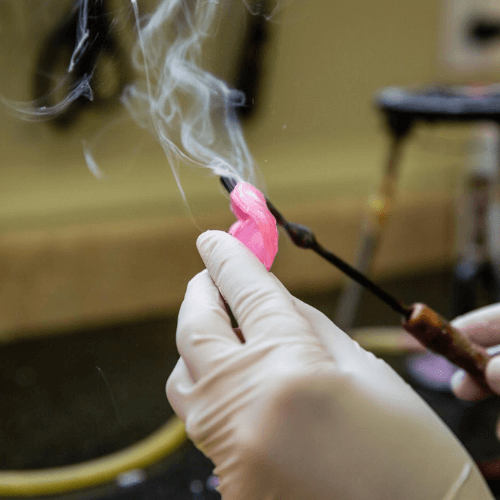 Shaping of denture mold.