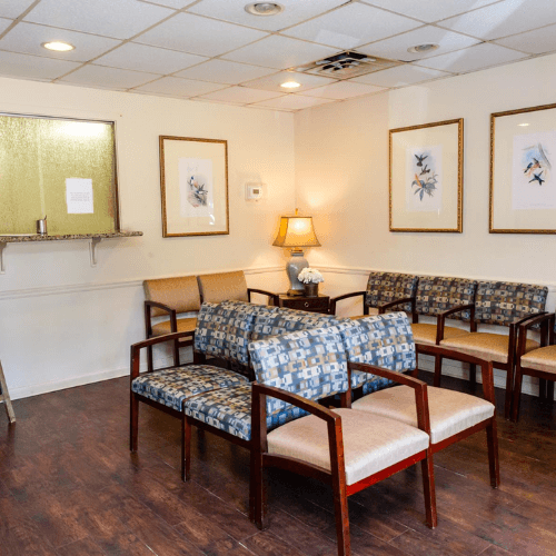 The Breaux Bridge family dentistry waiting room.